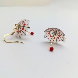 Gold Alice in Wonderland Umbrella Earrings